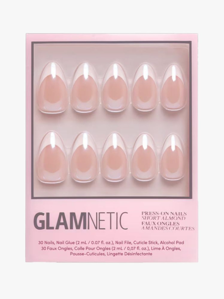 Glamnetic Press-On Nails in branded component on a light gray background